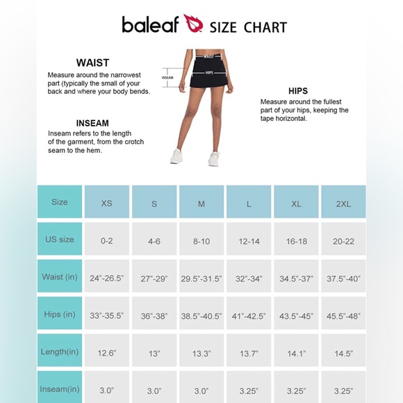 NWT BALEAF Women's Tennis Skort High Waist Pleated Skirt 4 Pockets - Picture 5 of 10